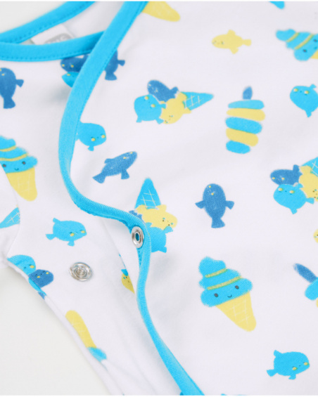 Conjunto de tricô para recém-nascido com estampado de peixinhos