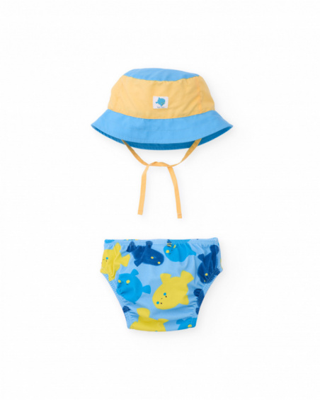 Fato de banho para recém-nascido em tecido com design de