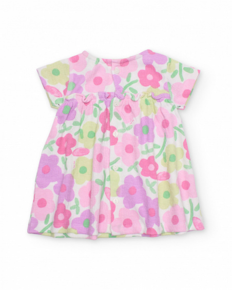 Vestido de tricô para recém-nascido com estampado floral