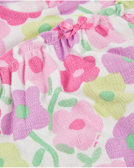 Vestido de tricô para recém-nascido com estampado floral