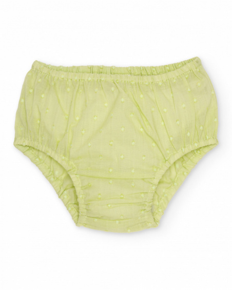 Vestido para recém-nascido em tecido com textura de bolinhas