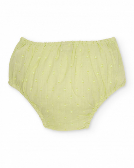 Vestido para recém-nascido em tecido com textura de bolinhas