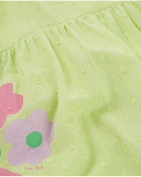 Vestido para recém-nascido em tecido com textura de bolinhas