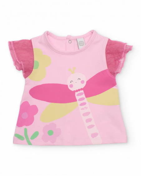 Conjunto de tricô para recém-nascido com mangas de tule