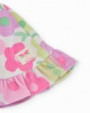 Gorro de tricô para recém-nascido com estampado floral