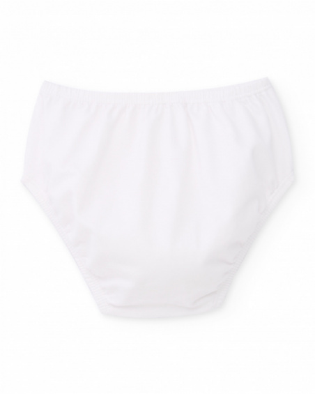 Vestido de tricô para recém-nascido com folhos nos ombros