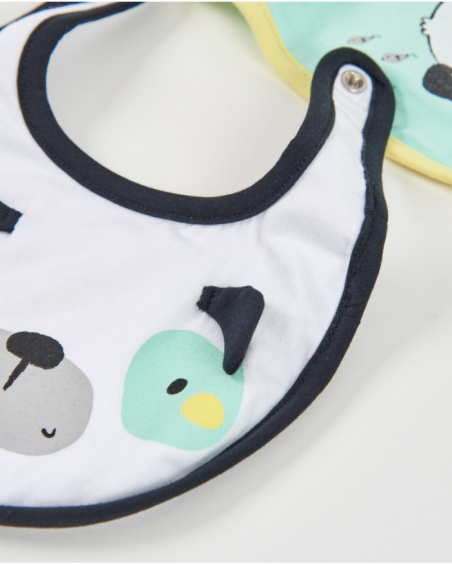 Conjunto de babadores de tricô para recém-nascido com fecho de