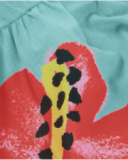 Vestido de menina em tecido com gola de croché