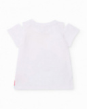 T-shirt de menina em malha com estampado frontal