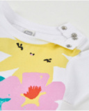 T-shirt de menina em malha com estampado frontal