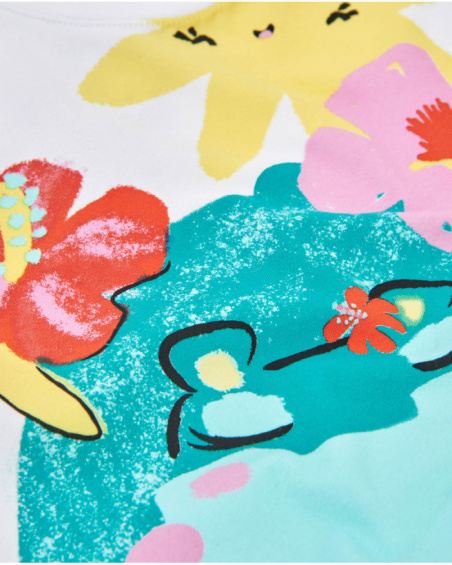 T-shirt de menina em malha com estampado frontal