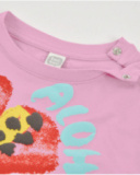T-shirt de menina em malha com grande estampado floral