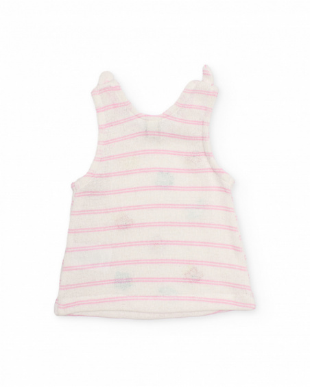 Camiseta de menina em tricô com detalhes bordados