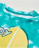 T-shirt de menino em malha com detalhe em relevo