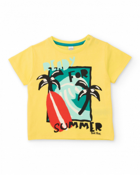 Conjunto de menino em malha com estampado de verão