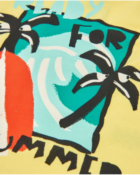 T-shirt de menino em malha com estampado de verão