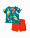 Conjunto de menino em malha com design surfista
