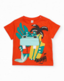 T-shirt de menino em malha com bolso aplicado