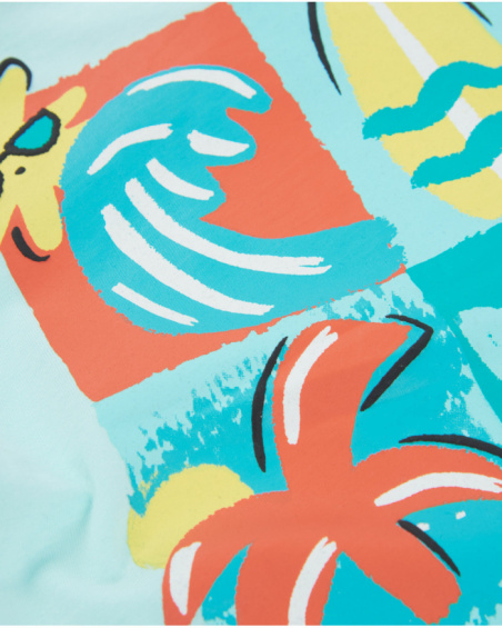 T-shirt de menino em malha com fecho no ombro