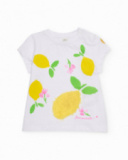 T-shirt de menina em malha com limão texturizado