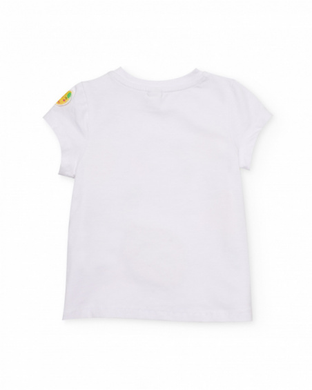 T-shirt de menina em malha com limão texturizado