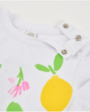 T-shirt de menina em malha com limão texturizado