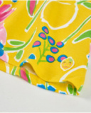 Vestido de menina em malha com gola pétala