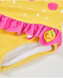 Fato de banho de menina em malha com folhas em relevo