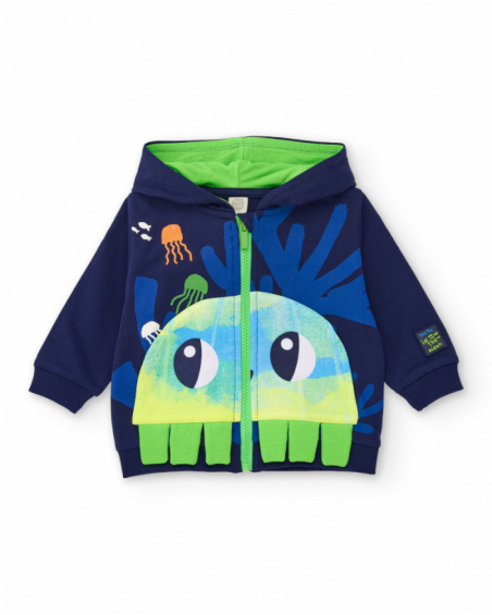 Conjunto de menino em malha com grande design frontal