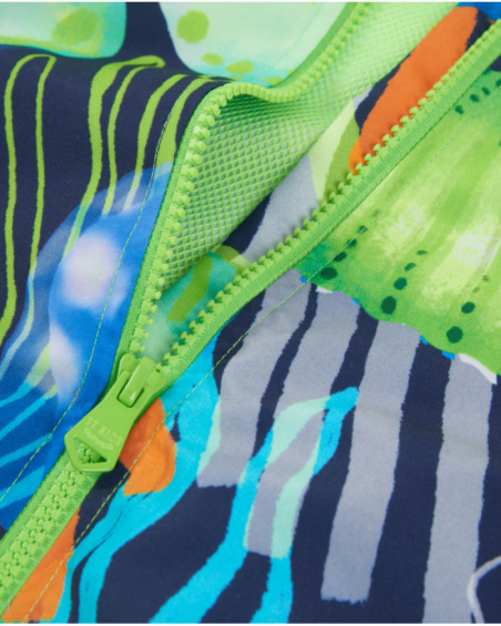 Casaco de menino em tecido plano com fecho de correr