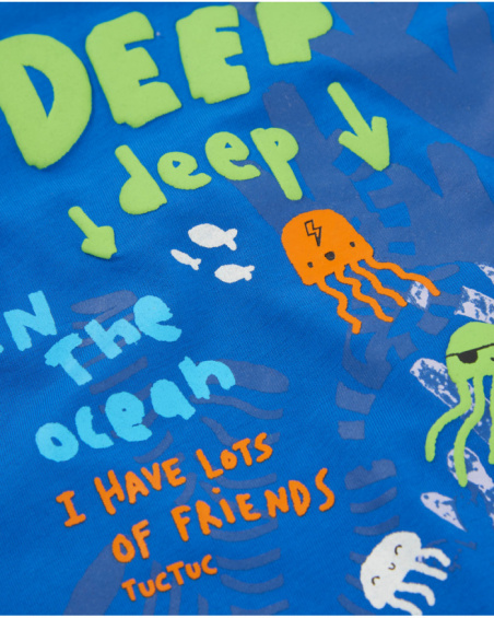 T-shirt de menino em malha com motivos oceânicos