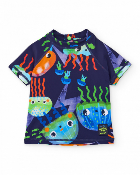 T-shirt de menino em malha para o banho