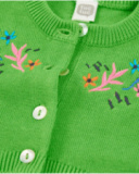 Casaco de menina em tricot com bordado frontal