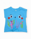 T-shirt de menina em malha com nó decorativo