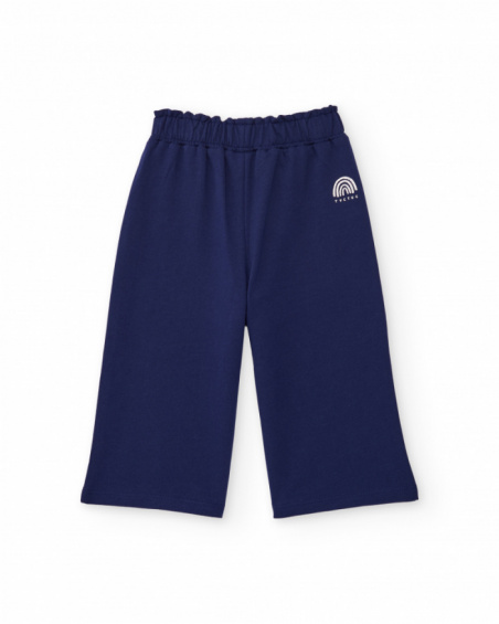 Calças de menina em malha com design tipo culotte