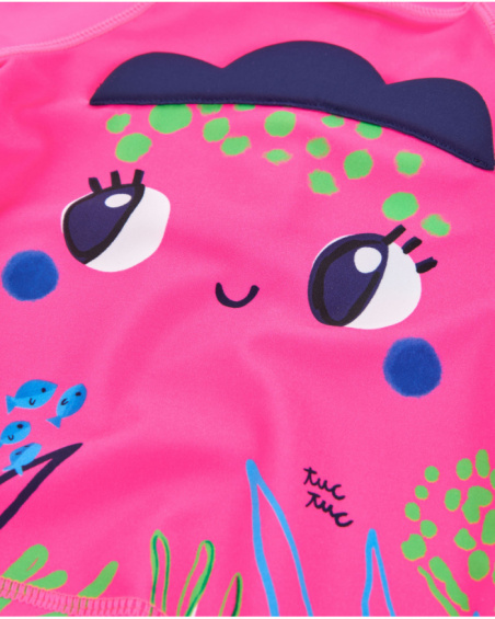 T-shirt de banho de menina em malha de secagem rápida