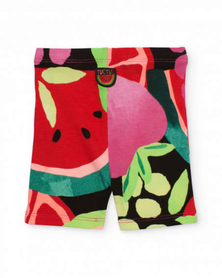 Leggings de menina em malha com design de frutas
