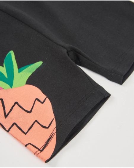 Leggings de menina em malha com estampado lateral