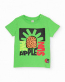 T-shirt de menino em malha com fecho no ombro