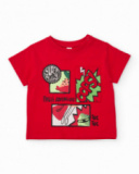 T-shirt de menino em malha com estilo banda desenhada