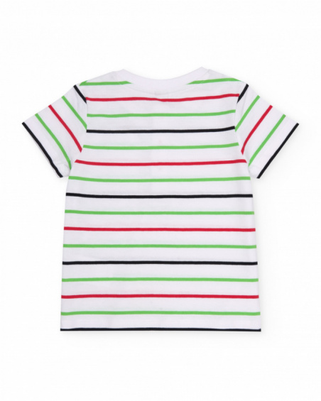 T-shirt de menino em malha com padrão às riscas