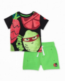 Conjunto de menino em malha com gráfico frontal