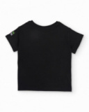 Conjunto de menino em malha com gráfico frontal