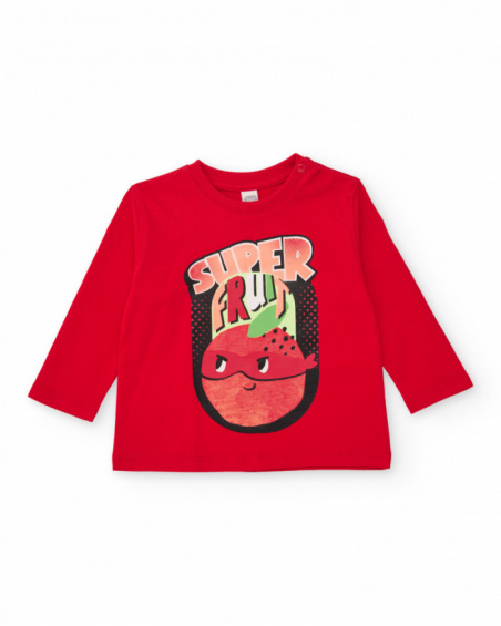 T-shirt de menino em malha com gráfico frontal