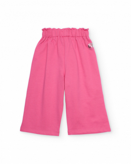 Calças de menina em malha com design tipo culotte