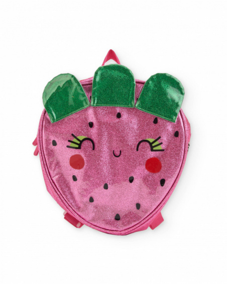 Mochila de menina em tecido plano com acabamento brilhante