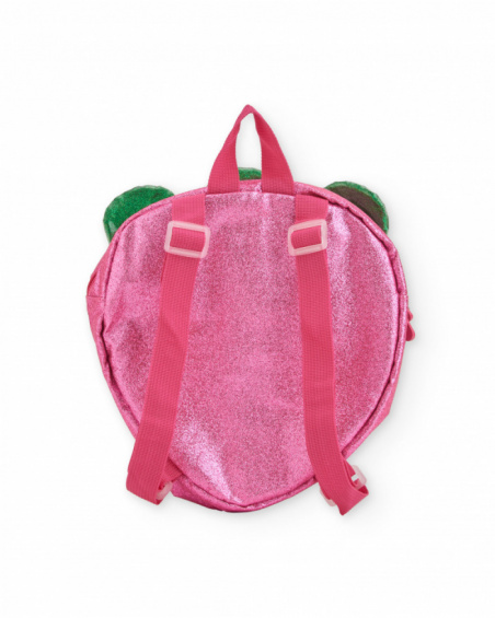 Mochila de menina em tecido plano com acabamento brilhante