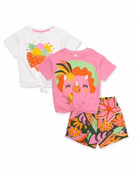 Conjunto de menina em malha de três peças