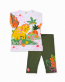 Conjunto de menina em malha com estampado colorido