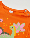 T-shirt de menina em malha com mangas com folhos